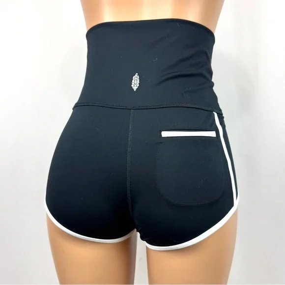 Fp Movement By Free People Fitted Shorts Island Time Shorts Black Sz S Coastal - Picture 3 of 16